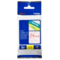 Brother TZe-252 Red On White Laminated P-Touch Adhesive Labelling Tape 24mm x 8m