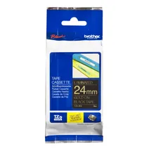 Brother TZe-354 Gold On Black Laminated P-Touch Adhesive Labelling Tape 24mm x 8m