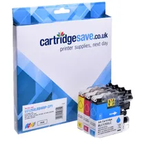 Compatible Brother LC125XL High Capacity 3 Colour Ink Cartridge Multipack (LC-125XLRBWBP)