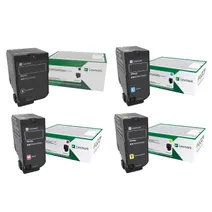 Lexmark 75B20 4 Colour Return Program Toner Cartridge Multipack
