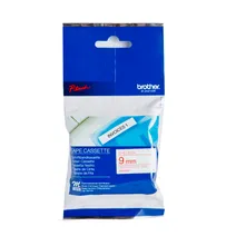 Brother MK-222BZ Red On White Laminated P-Touch Adhesive Labelling Tape 9mm x 8m