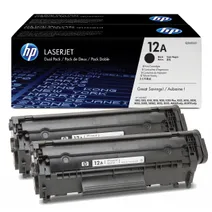 HP 12A Black Toner Cartridge Twin Pack - (Q2612AD)