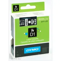 Dymo 45811 White On Black Adhesive Labe Tape 19mm x 7m - (S0720910)