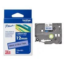 Brother TZe-531 Black On Blue Laminated P-Touch Labelling Tape 12mm x 8m
