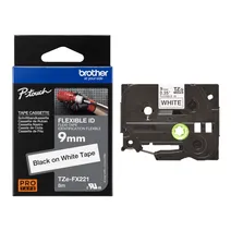 Brother TZe-FX221 Black On White Flexi ID P-Touch Adhesive Labelling Tape 9mm x 8m