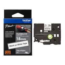 Brother TZe-FX241 Black On White Flexi ID P-Touch Adhesive Labelling Tape 18mm x 8m