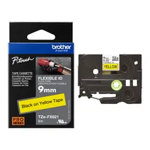 Brother TZe-FX611 Black On Yellow Flexi ID P-Touch Adhesive Labelling Tape 6mm x 8m