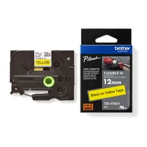 Brother TZe-FX631 Black On Yellow Flexi ID P-Touch Adhesive Labelling Tape 12mm x 8m