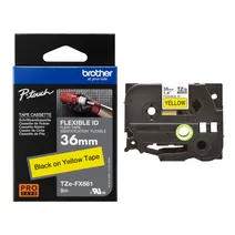 Brother TZe-FX661 Black On Yellow Flexi ID P-Touch Adhesive Labelling Tape 36mm x 8m