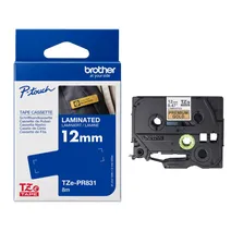 Brother TZe-PR831 Black On Premium Gold Laminated P-Touch Adhesive Labelling Tape 12mm x 8m