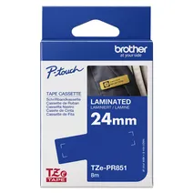 Brother TZe-PR851 Black On Premium Gold Laminated P-Touch Adhesive Labelling Tape 24mm x 8m