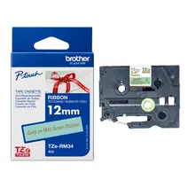 Brother TZE-RM34 Gold On Mint Green Non-Adhesive Ribbon Tape Cassette 12mm x 4m