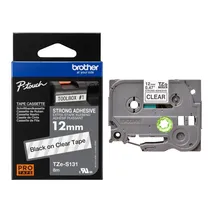 Brother TZe-S131 Black On Clear Strong Adhesive Laminated P-Touch Labelling Tape 12mm x 8m