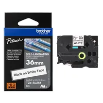 Brother TZE-SL261 Black On White Adhesive Self-Laminating Labelling Tape Cassette 36mm x 8m 