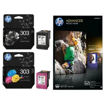 HP 303 Black & Tri-Colour Ink Multipack With Photo Paper - (Envy Photo Value Pack)