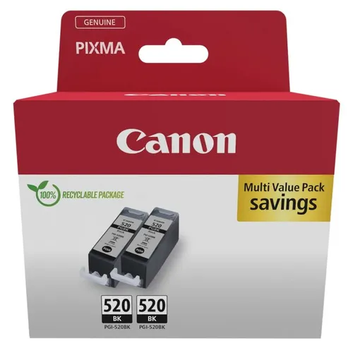 Canon PGI-520BK Black Ink Cartridge Twin Pack - (2932B009AA)