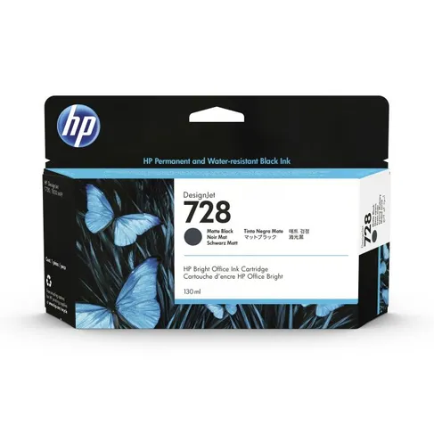 HP 728 Matte Black Ink Cartridge - (3WX25A)