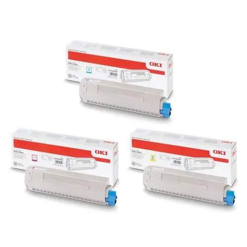 Oki 458628 3 Colour Toner Cartridge Multipack