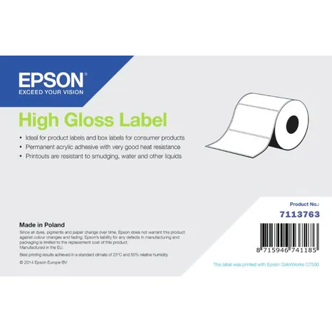 Epson 7113763 High Gloss Die-Cut Label Roll - (194 Labels -  210 x 297 mm)