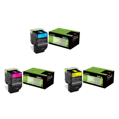 Lexmark 802 3 Colour Return Program Toner Cartridge Multipack