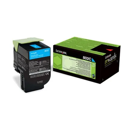 Lexmark 802C Cyan Return Program Toner Cartridge - (80C20C0)
