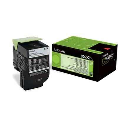 Lexmark 802K Black Return Program Toner Cartridge - (80C20K0)
