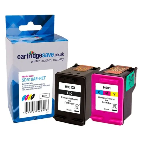 Compatible HP 901XL / HP 901 High Capacity Black & Tri-Colour Ink Multipack - (SD519AE)