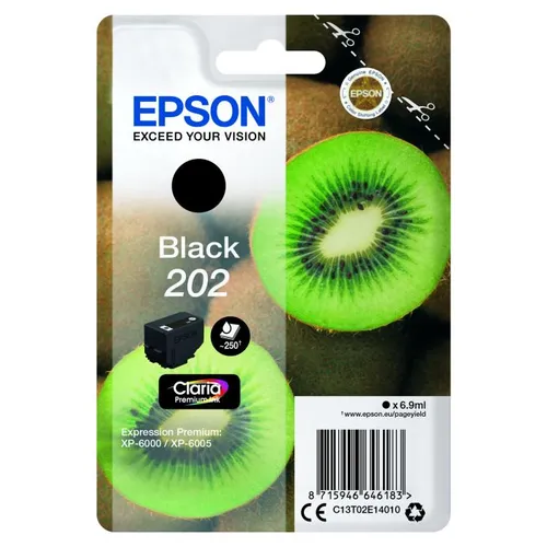 Epson 202 Black Ink Cartridge - (T02E1 Kiwi)