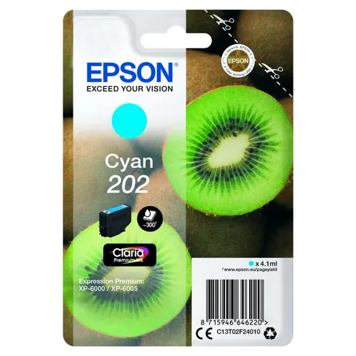 Epson 202 Cyan Ink Cartridge - (T02F2 Kiwi)