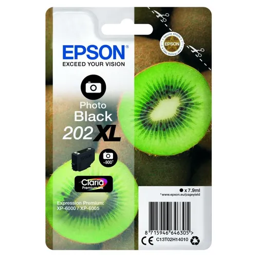 Epson 202XL Photo Black High Capacity Ink Cartridge - (T02H1 Kiwi)