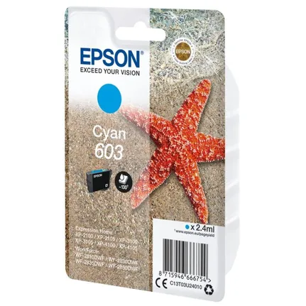 Epson 603 Cyan Ink Cartridge - (C13T03U24010 Starfish)