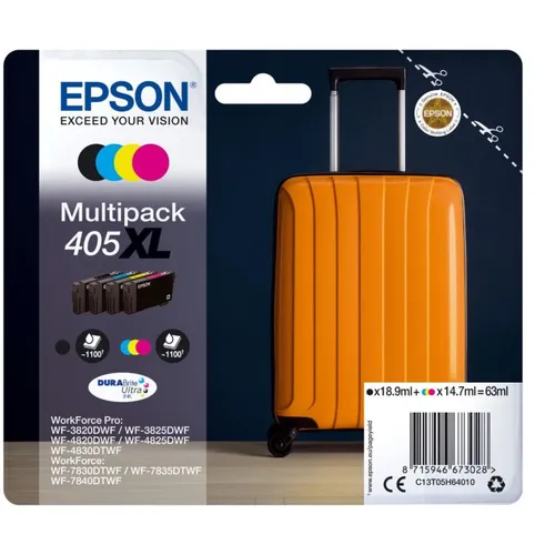 Epson 405XL High Capacity 4 Colour Ink Cartridge Multipack - (C13T05H64010 Suitcase)