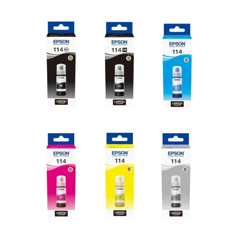 Epson 114 6 Colour Ink Bottle Multipack - (C13T07A140, C13T07B140, C13T07B240, C13T07B340, C13T07B440, C13T07B540)