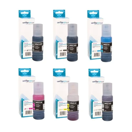 Compatible Epson 114 6 Colour Ink Bottle Multipack - (C13T07A140, C13T07B140, C13T07B240, C13T07B340,  C13T07B440, C13T07B540)
