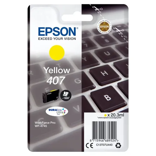 Epson 407 Yellow Ink Cartridge - (C13T07U440)