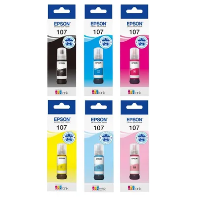Epson 107 6 Colour Ecotank Ink Bottle Multipack - (C13T09B)