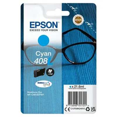 Epson DURABrite Ultra 408L High Capacity Cyan Ink Cartridge - (C13T09K24010)