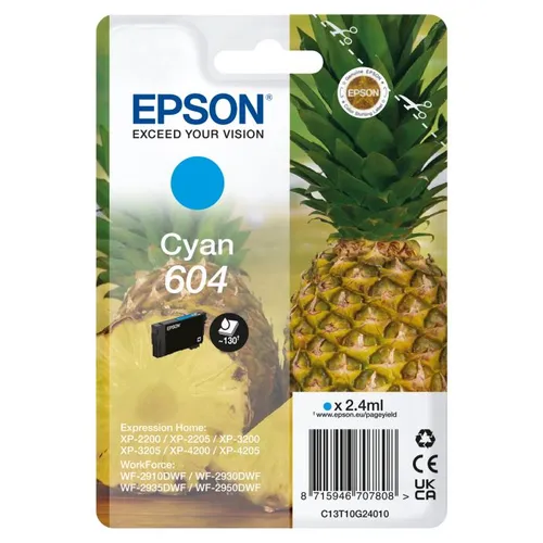 Epson 604 Cyan Ink Cartridge - (C13T10G24010 Pineapple)