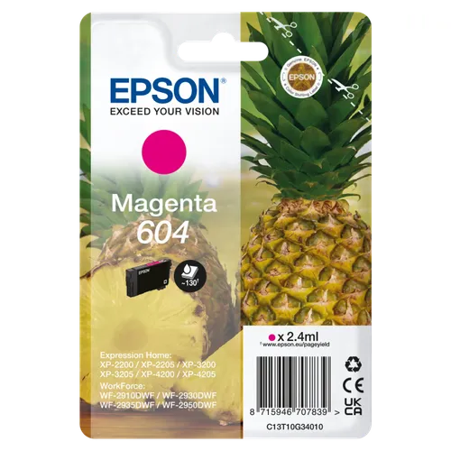 Epson 604 Magenta Ink Cartridge - (C13T10G34010 Pineapple)