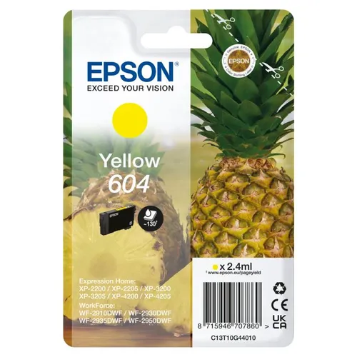 Epson 604 Yellow Ink Cartridge - (C13T10G44010 Pineapple)