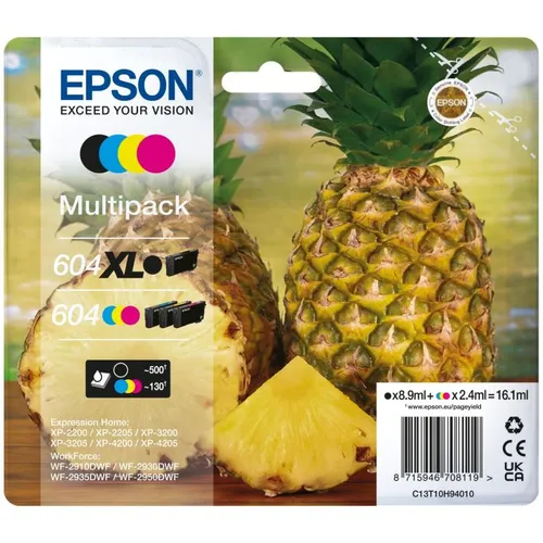 Epson 604XL / 604 4 Colour Ink Cartridge Multipack - (C13T10H94010 Pineapple)
