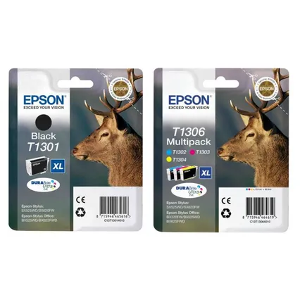 Epson T130 Extra High Capacity 4 Colour Ink Cartridge Multipack - (T1301 & T1306 Stag)