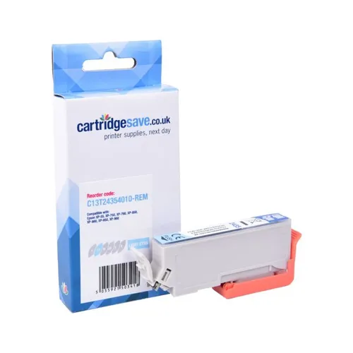 Compatible Epson 24XL High Capacity Light Cyan Ink Cartridge - (C13T24354010 Elephant)