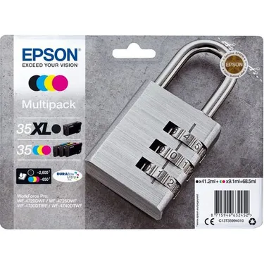 Epson 35XL / 35 High Capacity 4 Colour Ink Cartridge Multipack - (C13T35994010 Padlock)
