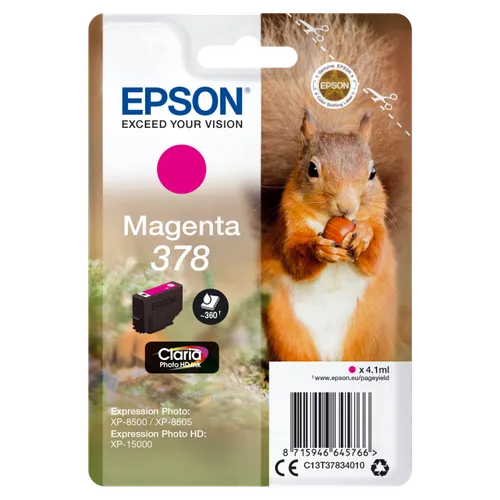Epson 378 Magenta Ink Cartridge - (T3783 Squirrel)