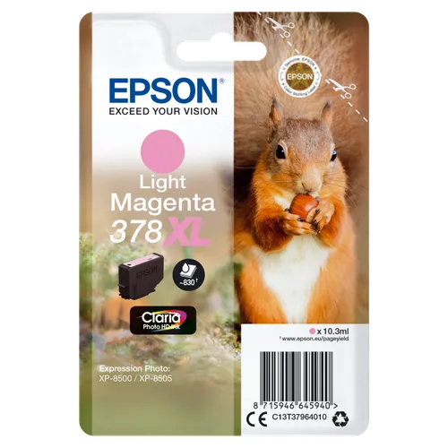 Epson 378 Light Magenta Ink Cartridge - (T3786 Squirrel)
