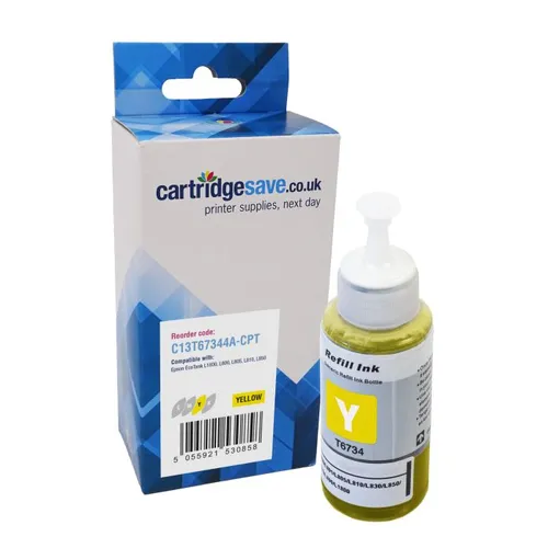 Compatible Epson T6734 Yellow Ink Bottle - (C13T67344A)