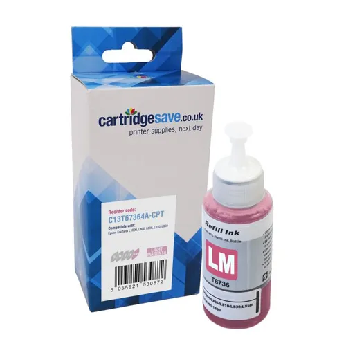 Compatible Epson T6736 Light Magenta Ink Bottle - (C13T67364A)