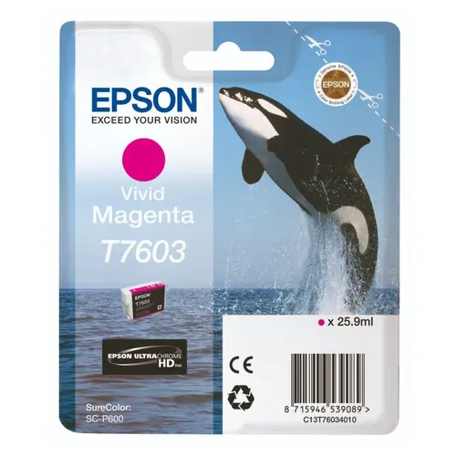 Epson T7603 Vivid Magenta Ink Cartridge - (C13T760340 Killer Whale)