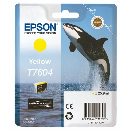 Epson T7604 Yellow Ink Cartridge - (C13T760440 Killer Whale)